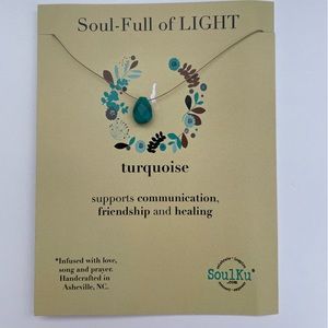 SoulKu turquoise stone necklace 18” NWT